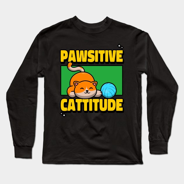 Pawsitive cattitude Long Sleeve T-Shirt by Purrfect Shop